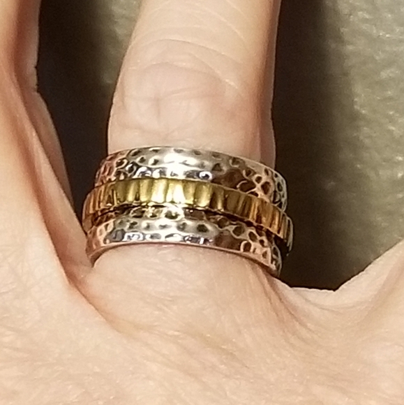 Silpada Sterling Silver & 14k Gold Spinner Ring - Picture 12 of 14